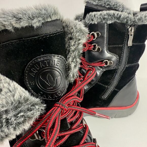Aquatherm By Santana Canada Faux Fur Lined Waterproof Black Boot 10M - Picture 9 of 14